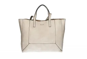 Beige Embossed Tote Bag Double Handle