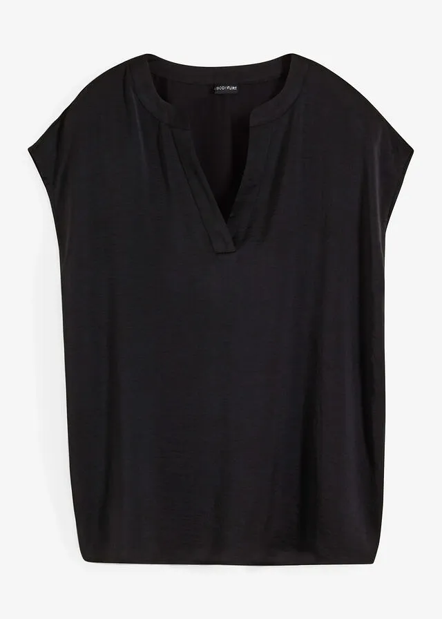 Black satin blouse