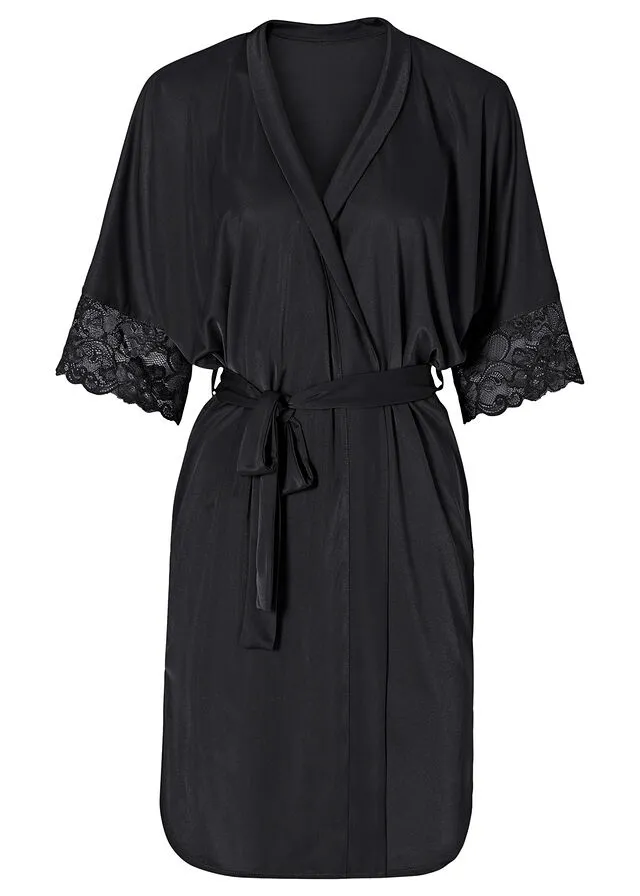 Black Satin Robe