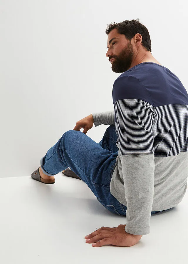 Blue Striped Navy Long Sleeve Shirt
