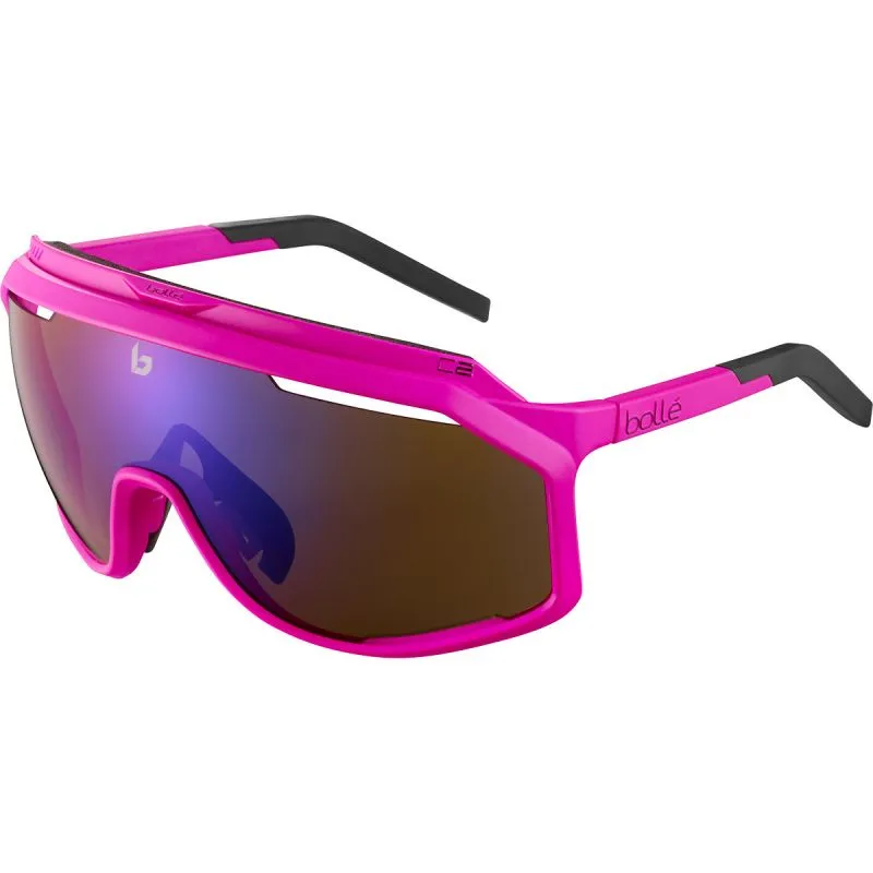 Bollé Chronoshield cycling sunglasses (pink, brown, and blue)