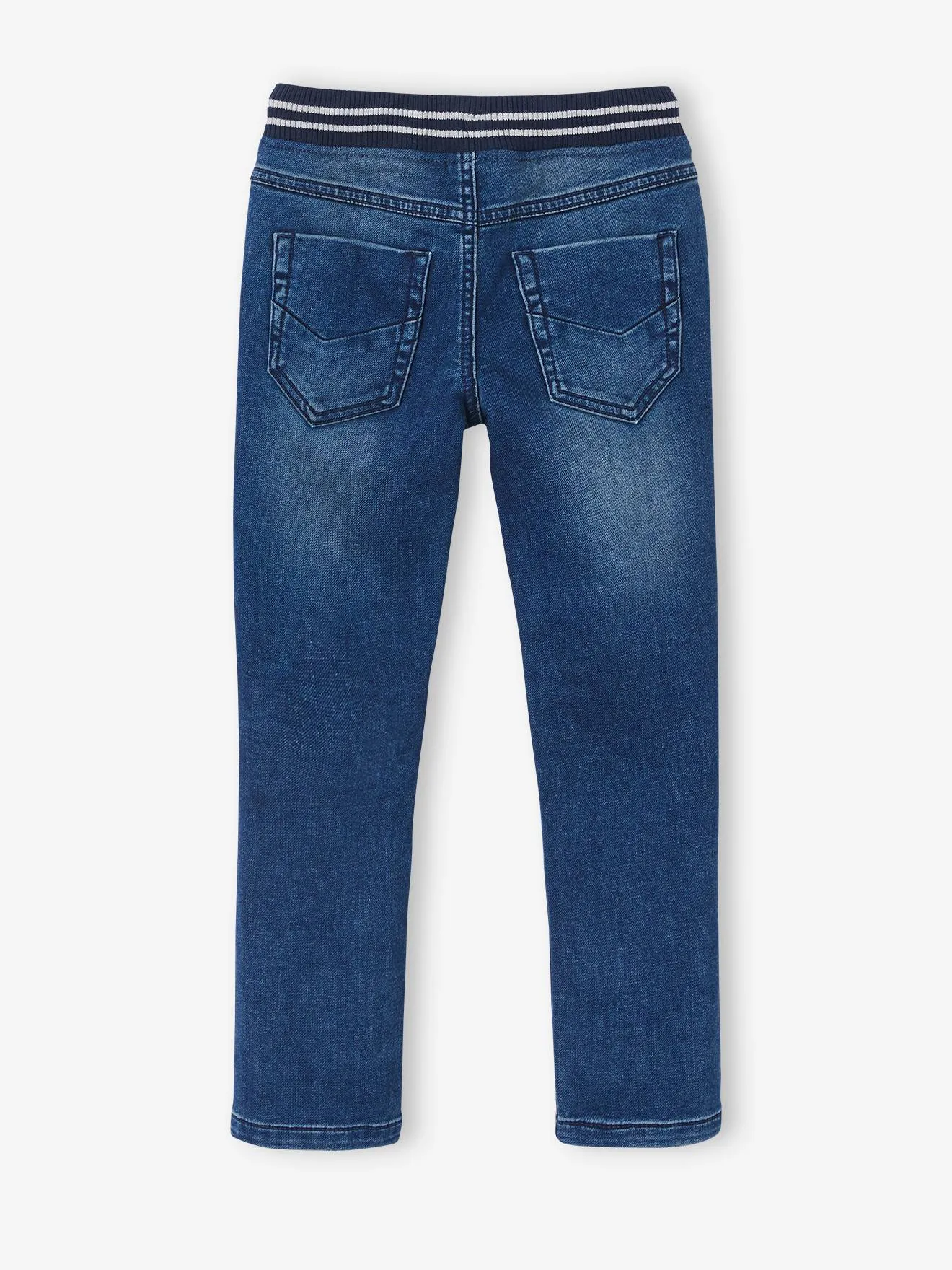 Boys' cozy denim effect straight pants.
