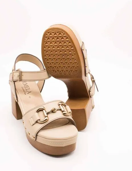 Carmela 161478-03 Beige Leather Women's Sandal