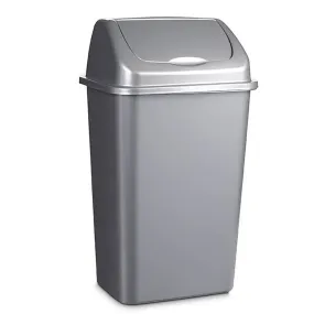 Cubo Basura Papelera Basculante Plastico 15 Litros Gris