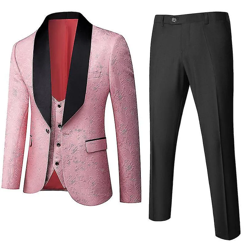 Groom's Wedding Tuxedo Suit 3 Pieces Dinner Party Suit Jacket, Pants, Vest