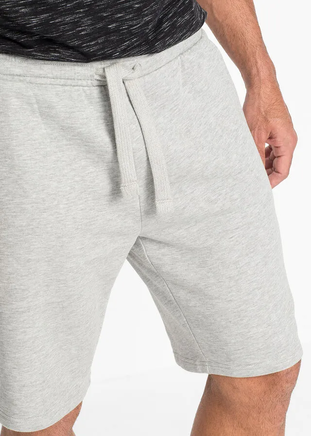 Light Gray Heathered Cotton Shorts
