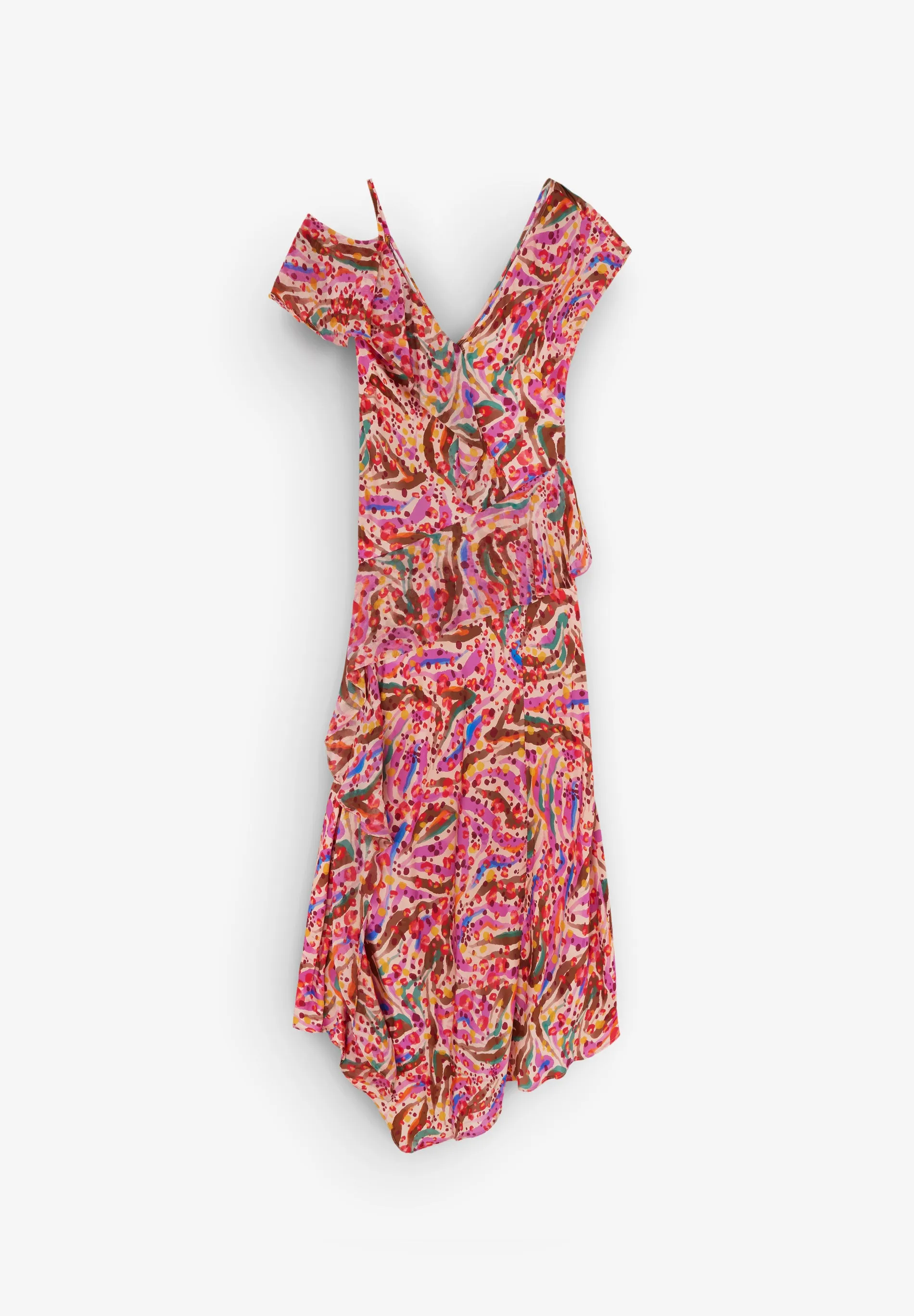 MIDI dress with printed ruffles