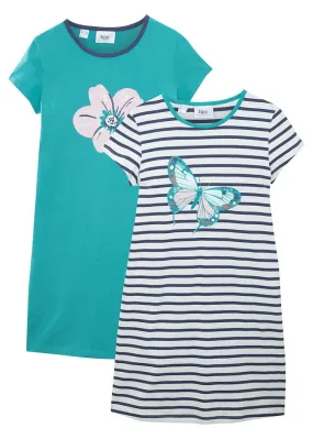 Nightgown Mint/blue-white striped