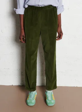 POMANDERE Pantalon carotte en velours de coton en verde