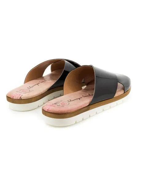 Moroccan Black Leather Sandals 9422