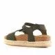 Black Owel Platform Sandals with Double Rope Platform