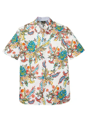 Short sleeve white floral shirt