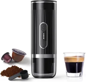 Sonhomay Cafetera eléctrica portátil de 15 bares, mini cafetera para cápsulas NS, café molido, hogar, camping, viajes, senderism