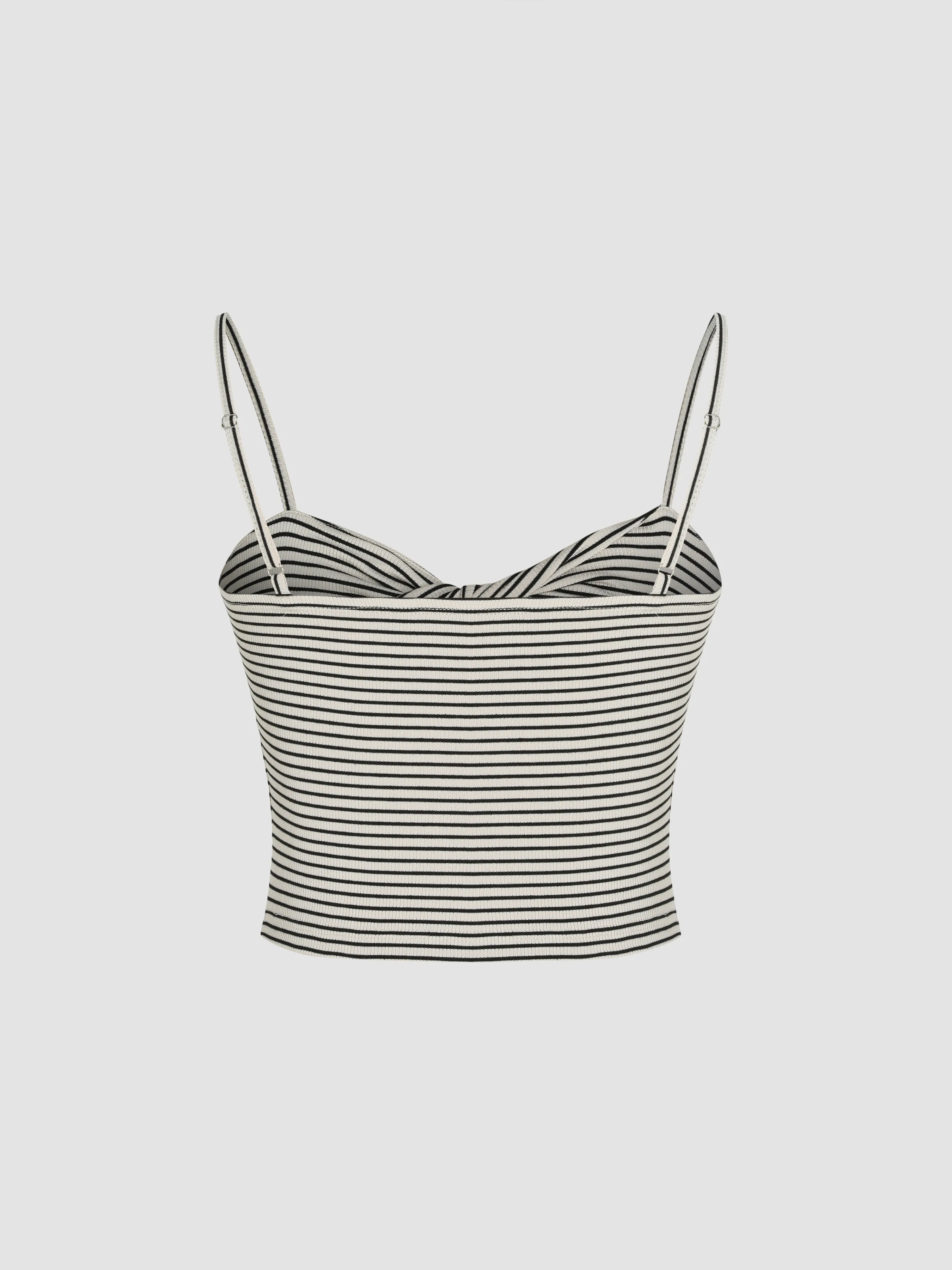Striped Ribbed Crop Top.