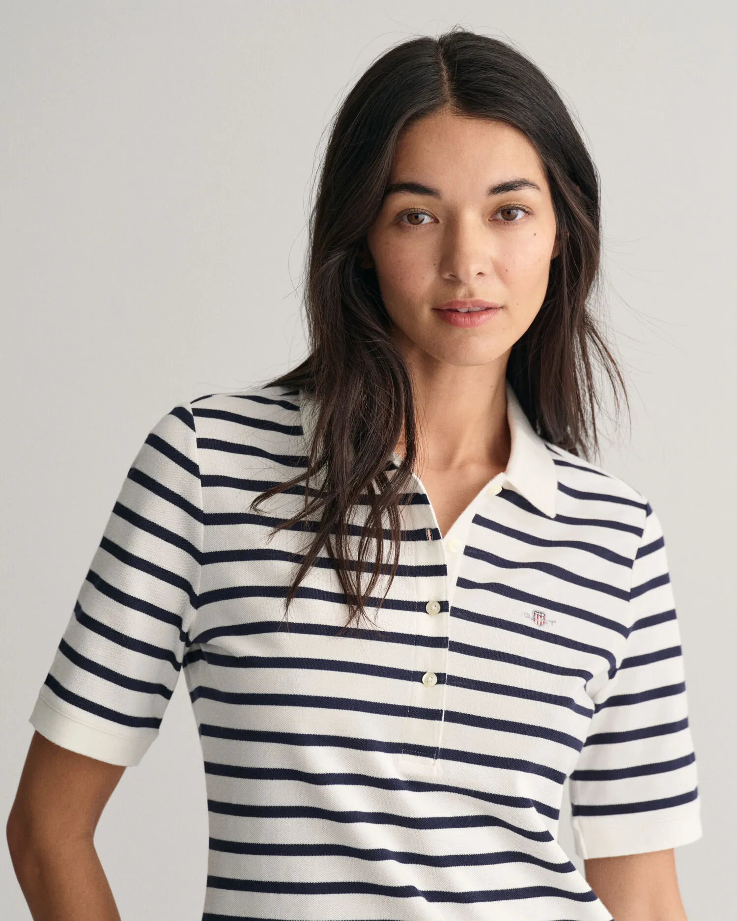 Striped Shield Piqué Polo