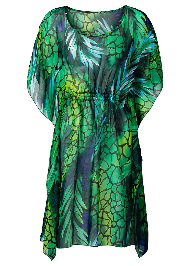 Beach tunic in green snake skin