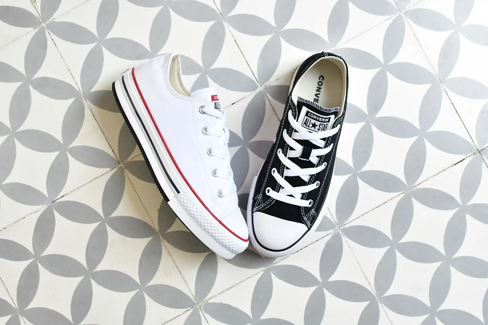 White Converse AllStar Low Platform