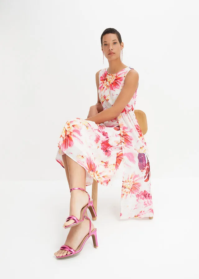 White-Pink Floral Dress