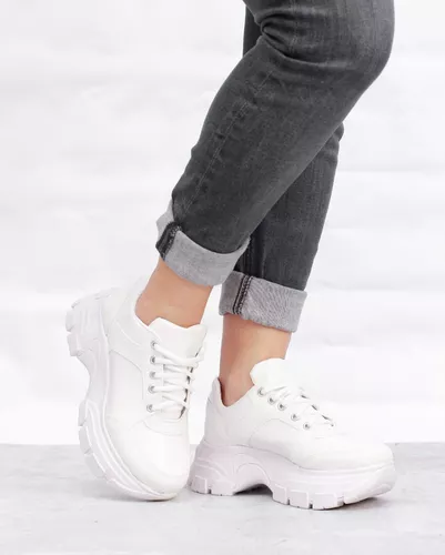 Women's Platform Sneakers Pia Black White Combo